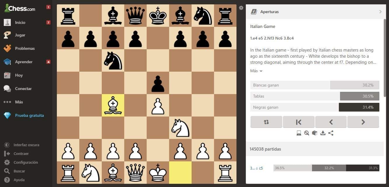lecciones de aperturas de ajedrez