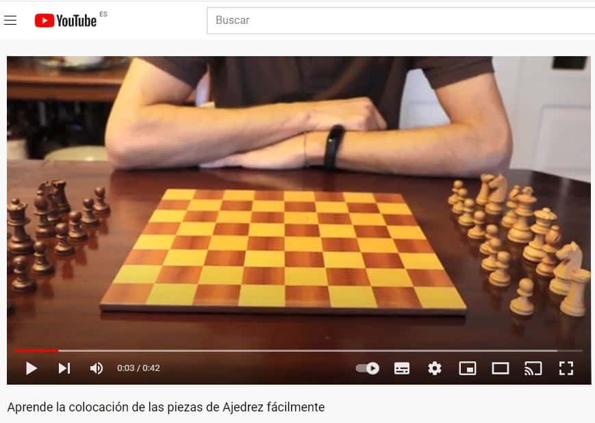 video colocacion piezas de ajedrez