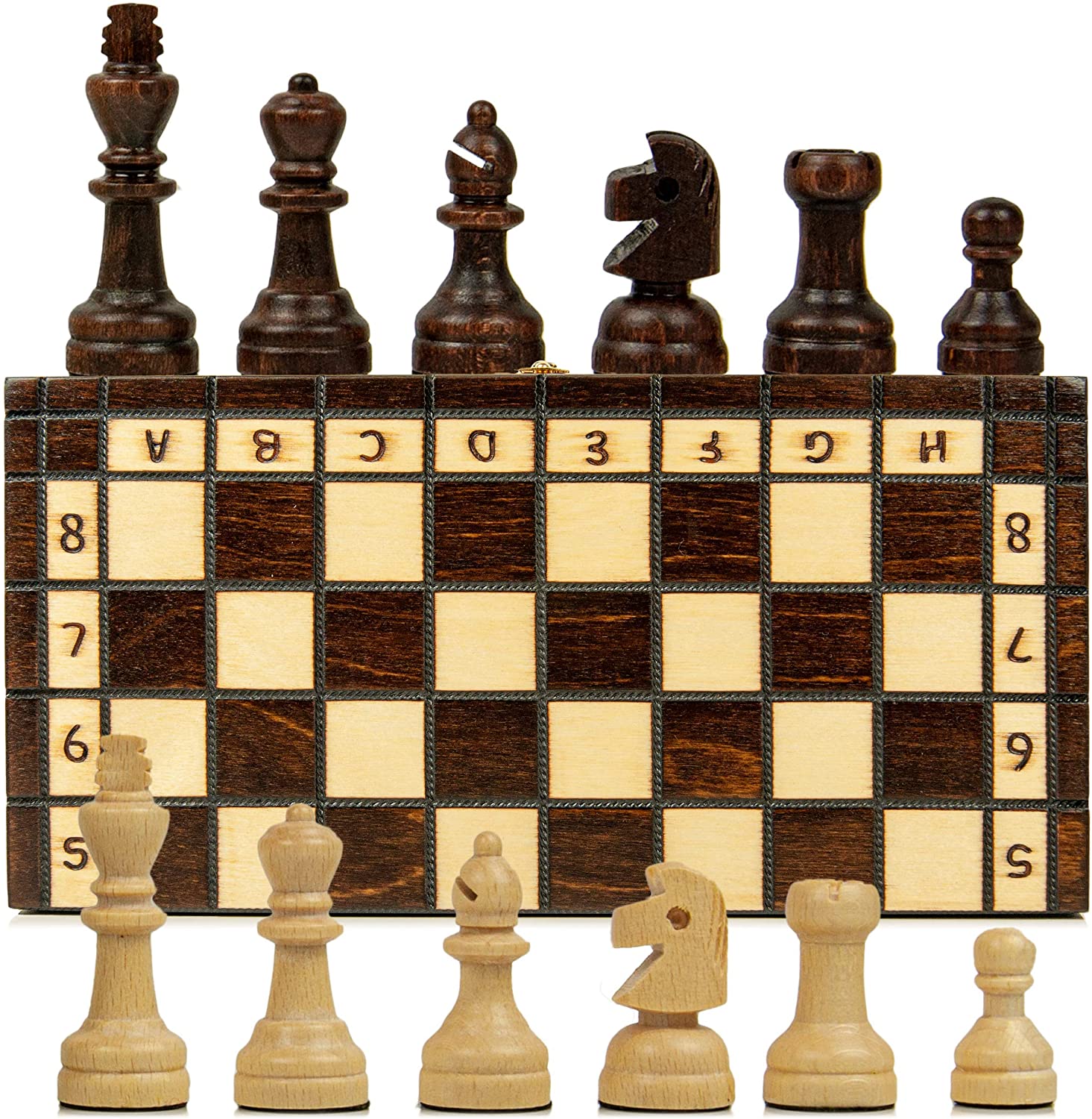 Tablero de ajedrez plegable de madera