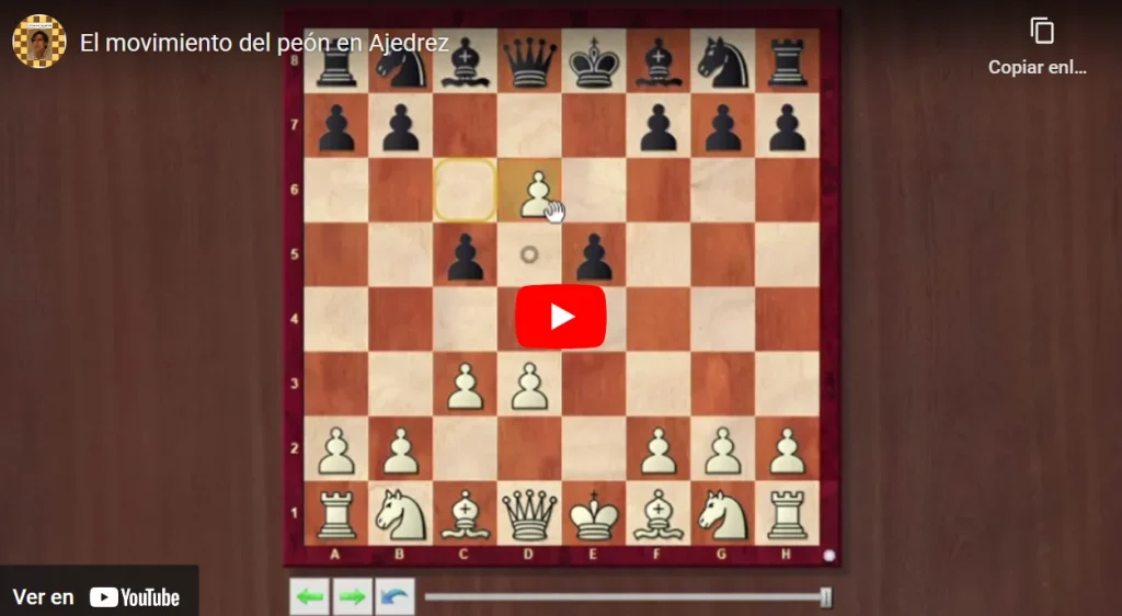 video movimiento peón en ajedrez