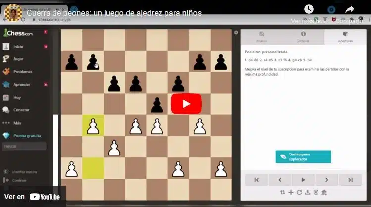 Video de juegos de ajedrez para niños